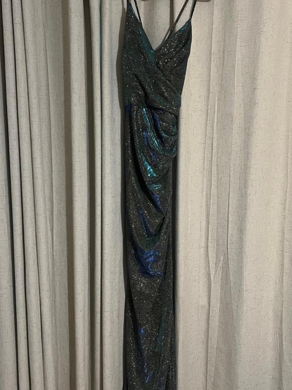 Sparkling Iridescent Black Evening Gown